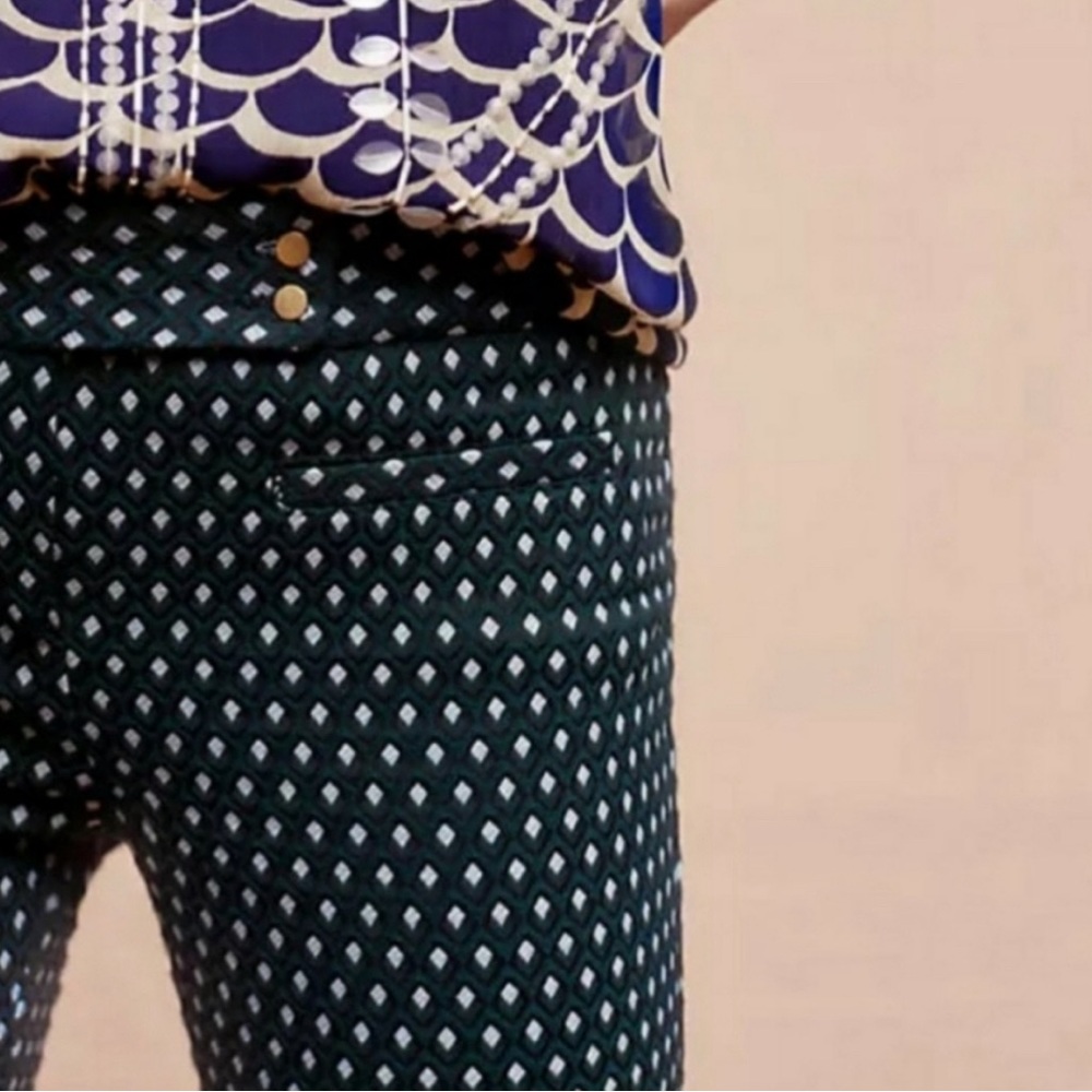 Anthropologie Cartonnier Charlie Crop Flare Blue/Teal Size 4